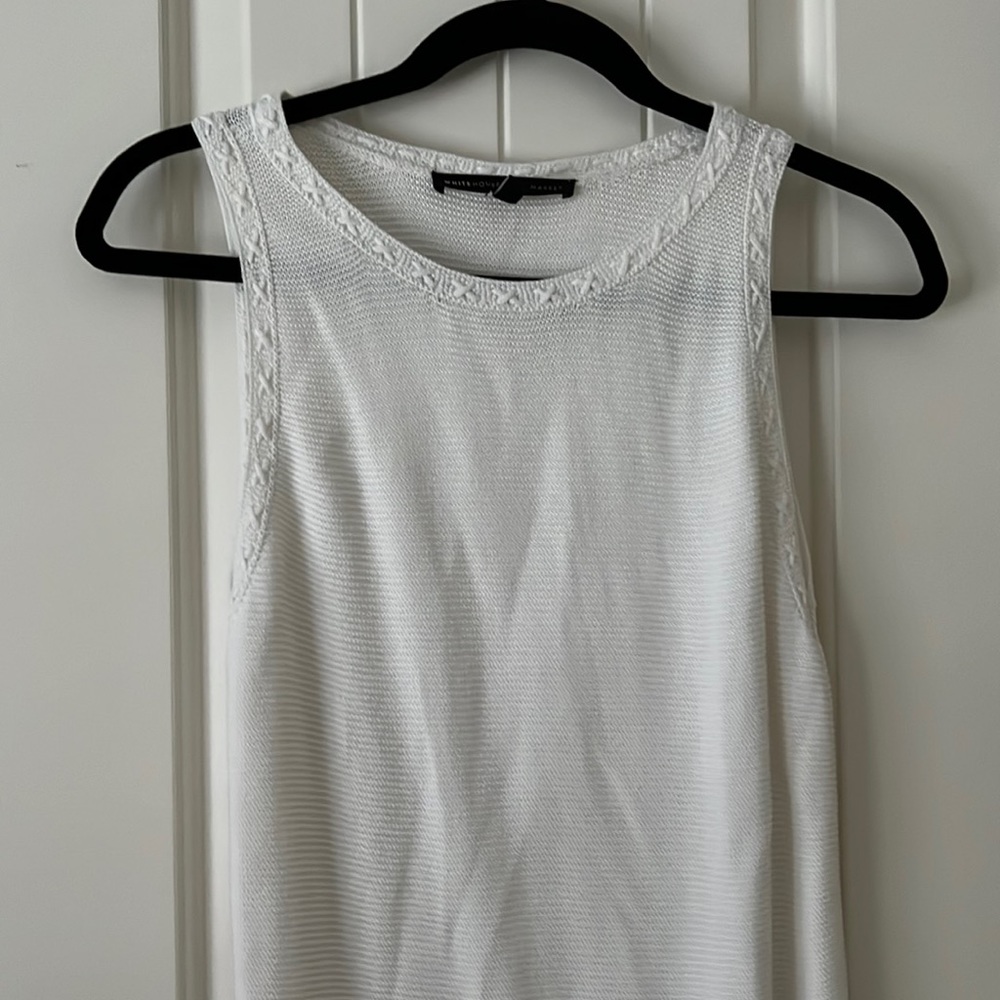 NWOT WHBM white long sleeveless sweater